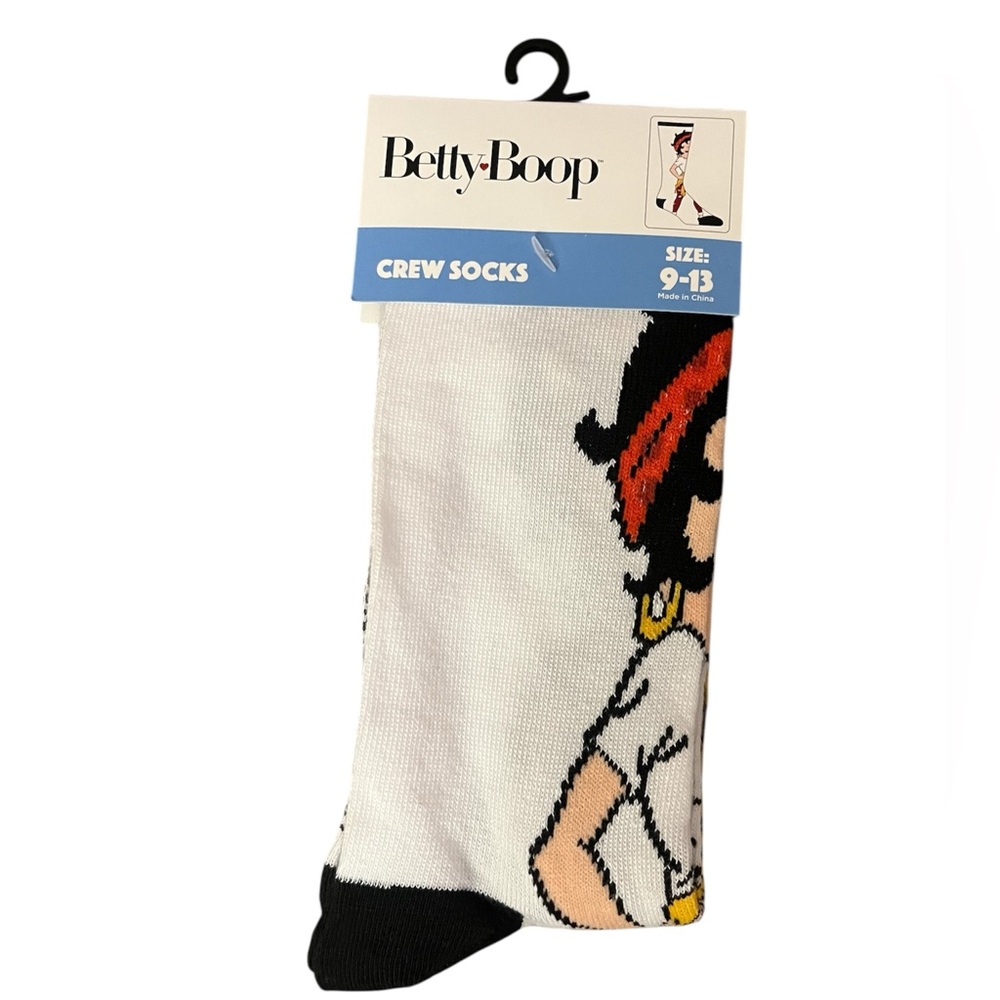 Betty Boop Black and White Crew Socks